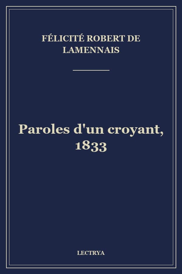 Paroles d'un croyant, 1833