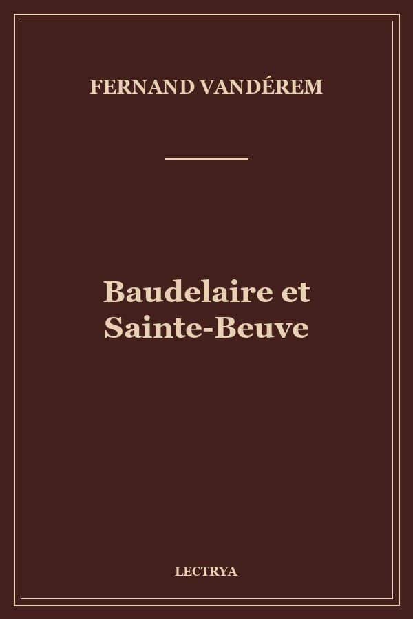 Baudelaire et Sainte-Beuve